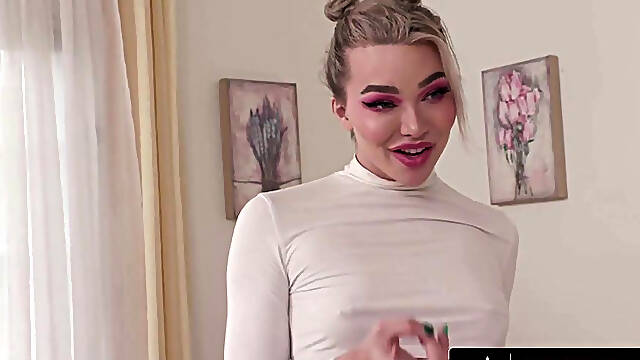 Stunning Trans Emma Rose gets Her Tight Ass Plumbed before getting Cum in Her...