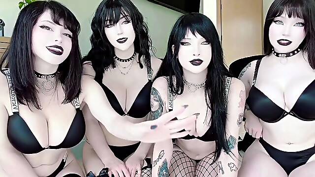 Pinkchyu, Buttercupcosplays And Her Goth Friends Give A Hot