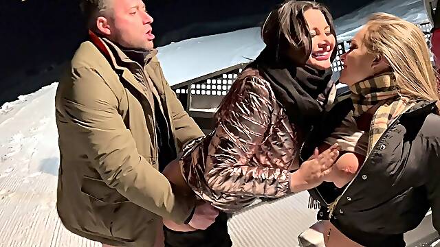 Picked up babes outdoor hardcore fuck for cash in cool POV