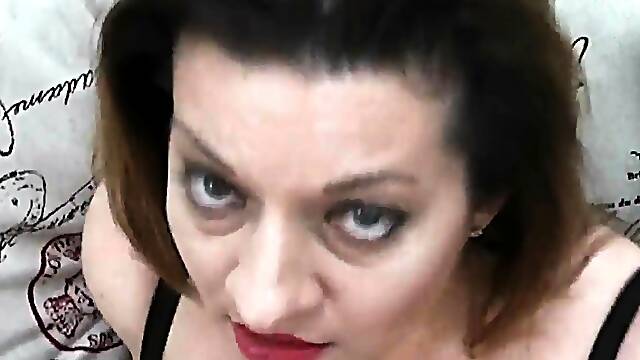 Hot brunette big boobs toying pink pussy