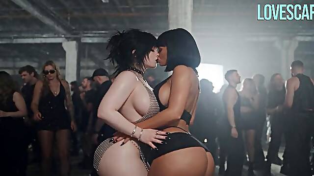 Lovescapes Big-Tits Big-Ass Hotties Spot a Horny Guy at the Wild Rave, Drag Him In