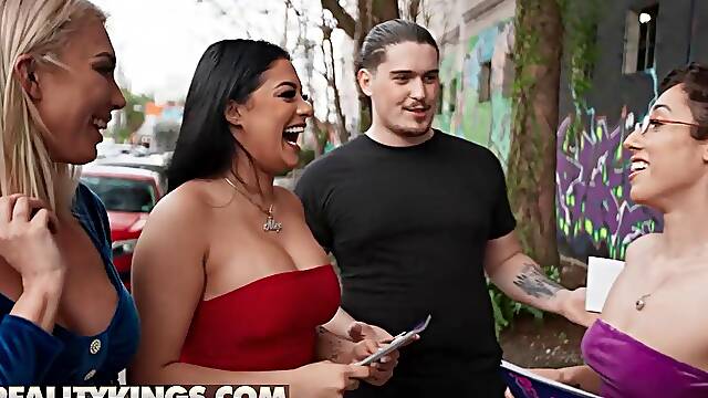 REALITY KINGS - Serena Santos, Kira Perez Madison Blaze Take Filou Back Share His Dick In A Steamy Orgy