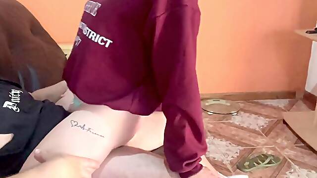 College Classmate Secret In The Nights House Study Sparks Blowjob Cuckold
