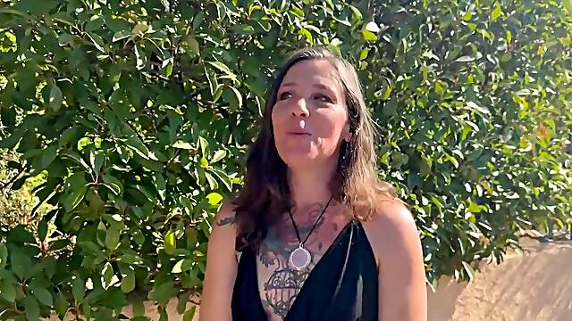 French Tattoo MILF Anal Pounding and Cum Swallow
