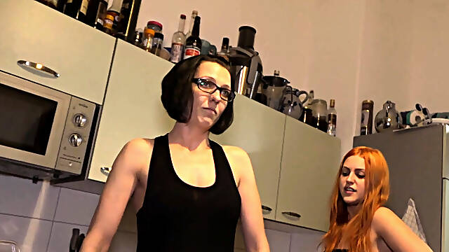 Experience the ultimate threesome with a submissive German cutie eager to please her femdom...