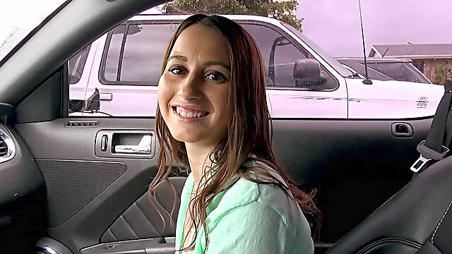 Kylie Rose blows big dick and gets fucked in the car