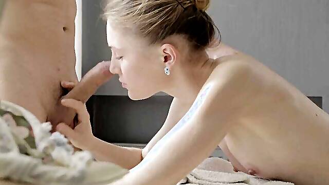 Gentle massage bursts fire between her legs