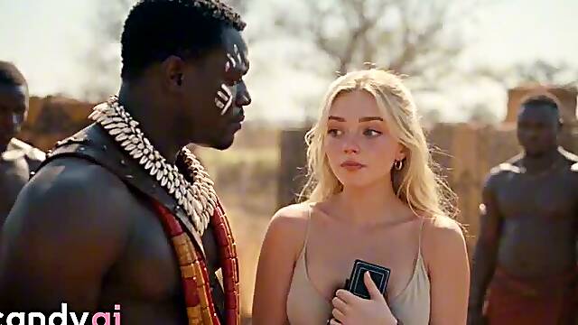 Innocent Tourist DESTROYED in an Interracial ANAL GANGBANG of Huge BBCs in Africa - Candy AI