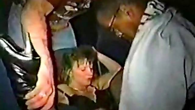 Floozy Wife Gang Screw in XXX Adult Theater