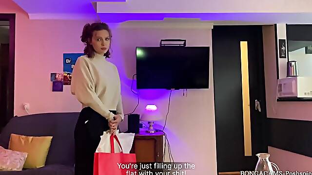 My 1st painful anal. Student pays rent with anal virginity. (With subs)