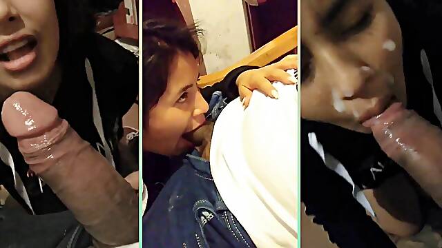 My cute cousin eats my black cock and learns english 