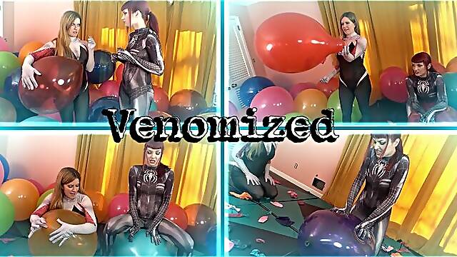 Jacquelyn Velvets and Kat VanWylder VENOMIZED: Balloon Popping in 1080p!