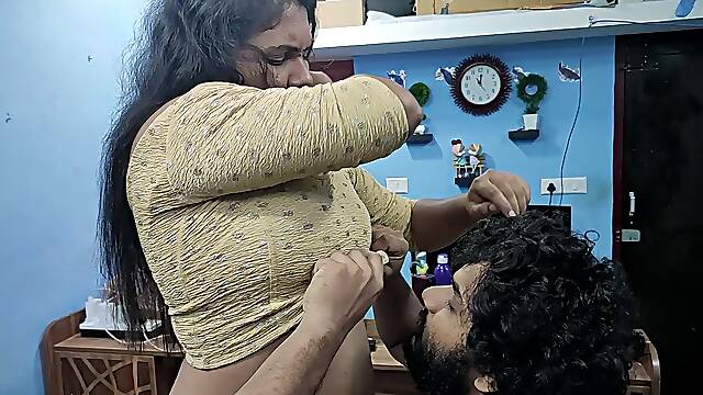 Mallu Girl Hot Red Half Saree Romance and Sex with Boy Friend