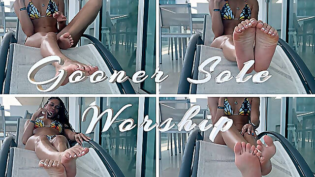 Gooner Sole Worship- Ebony Femdom Goddess Rosie Reed Foot Fetish Gooner Sole Worship Addiction