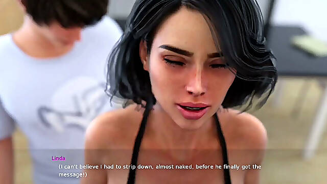Big Boobs and Big Ass Beauty Gives Her Crush a Blowjob and Gets Face Fucked - Gameplay
